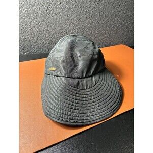 Panama Jack Women's Black Sun Visor Hat Wide Brim Adjustable One Size